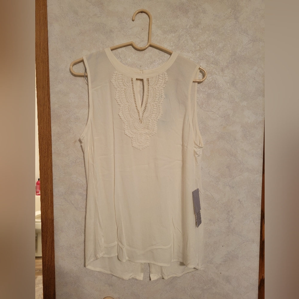 NEW! Daniel Rainn White Crochet Blouse